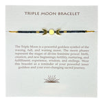 Triple Moon Beaded Gemstone Adjustable Bracelet - Confía Collective
