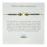 Triple Moon Beaded Gemstone Adjustable Bracelet - Confía Collective