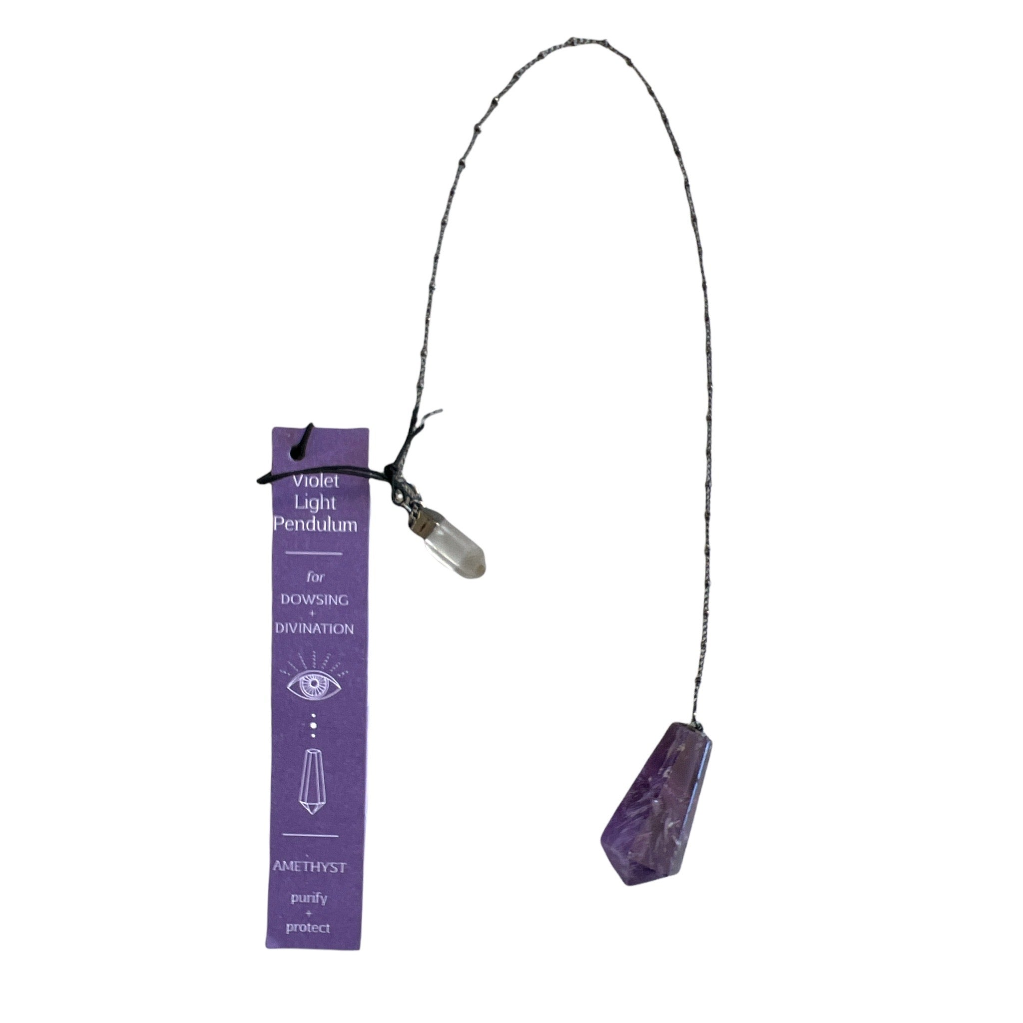 Violet Light Amethyst Crystal Pendulum - Confía Collective
