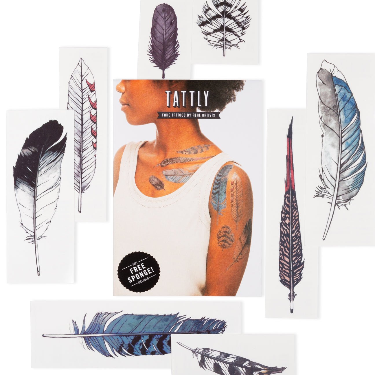 Watercolor Feather Temporary Tattoo Set - Confía Collective